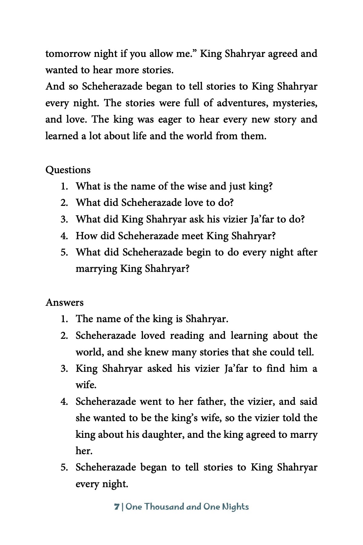 One Thousand and One Nights (Elementary - Egyptian Arabic)