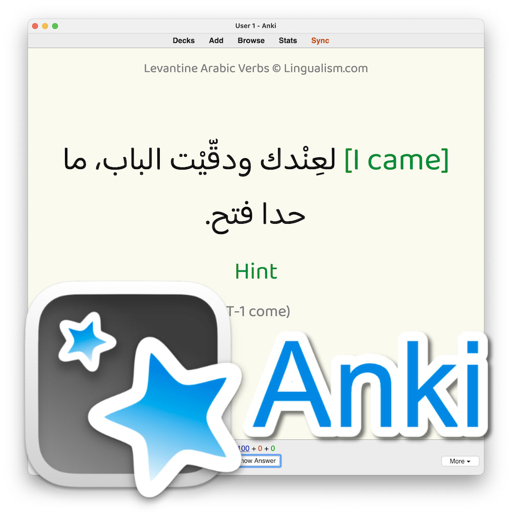 Levantine Arabic Verbs: Anki Flashcards