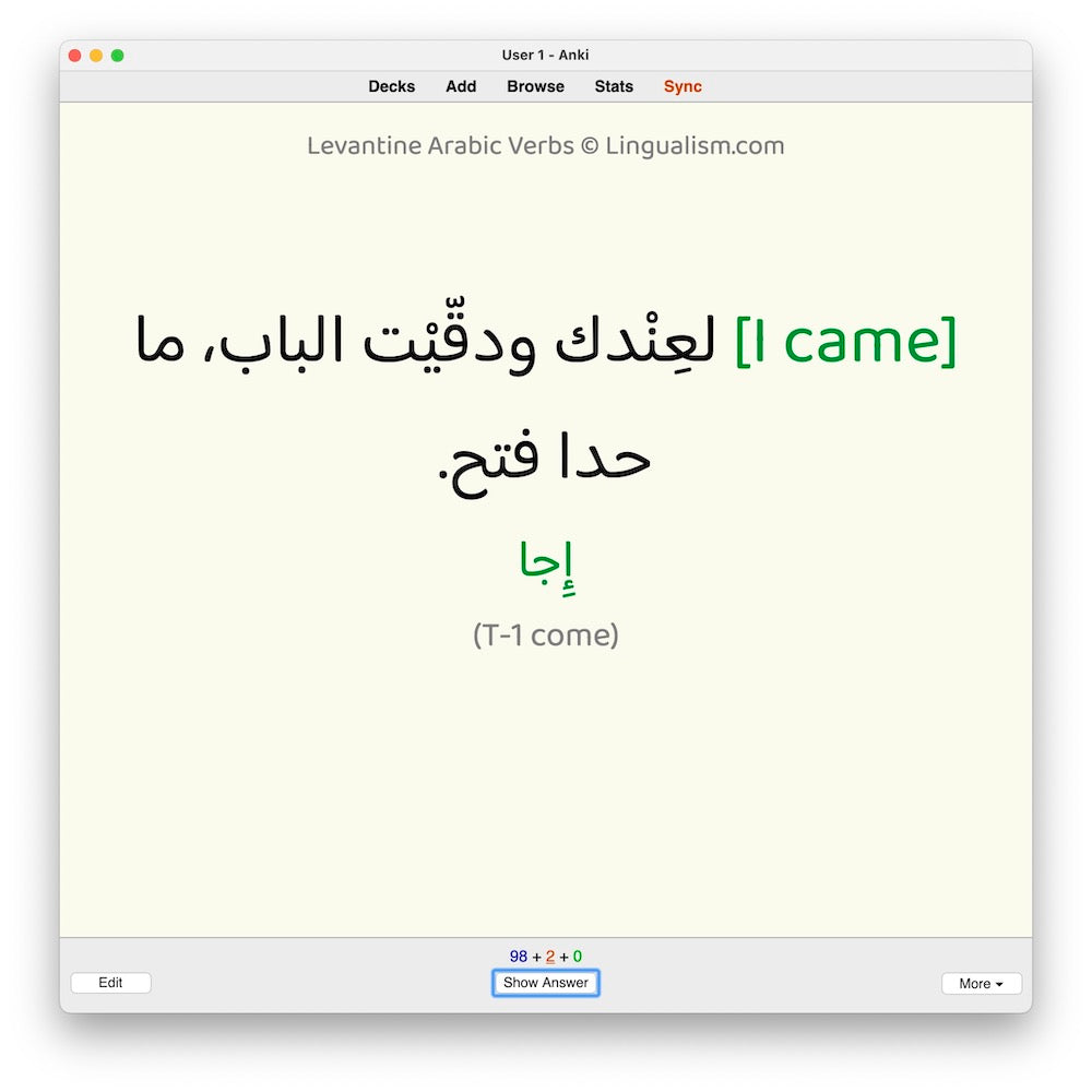 Levantine Arabic Verbs-Anki-preview-1