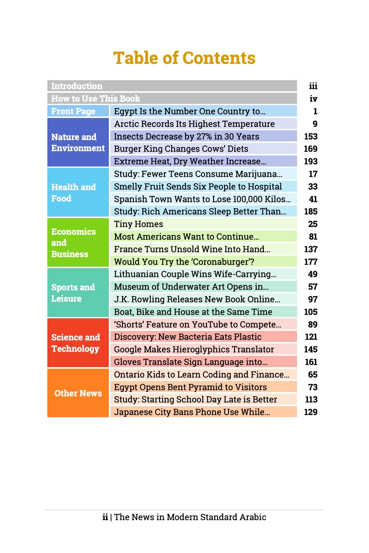 The News in Modern Standard Arabic