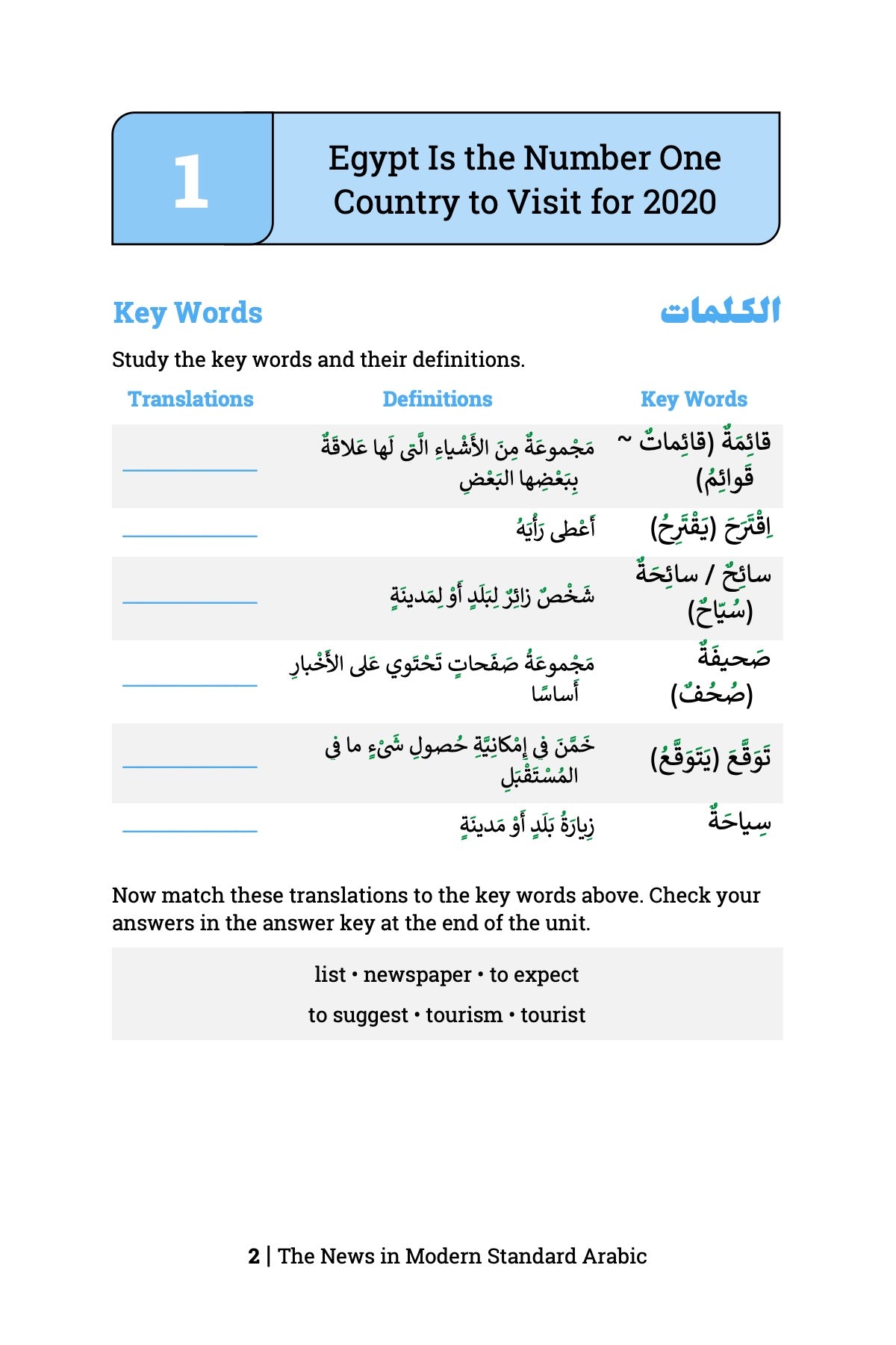 The News in Modern Standard Arabic