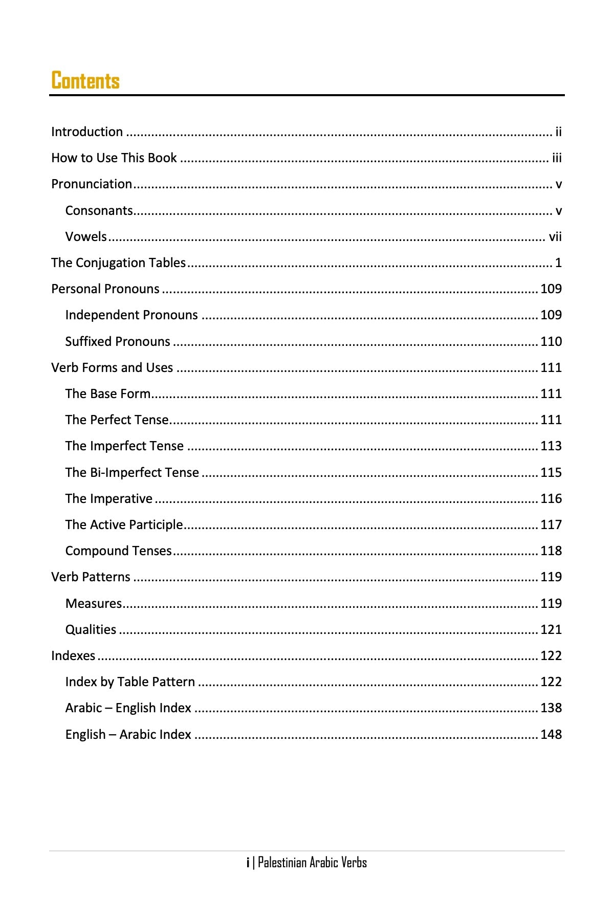 Palestinian Arabic Verbs