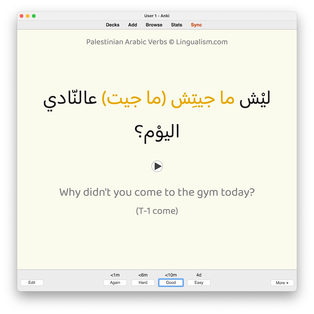 Palestinian Arabic Verbs-Anki-preview-2