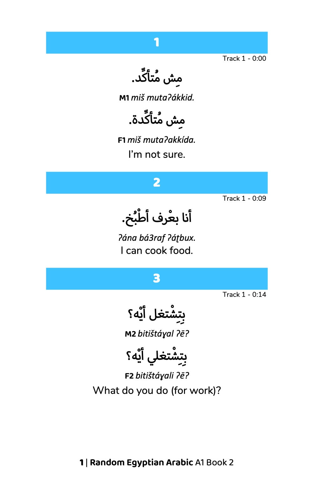 Random Egyptian Arabic A1 (Book 2)