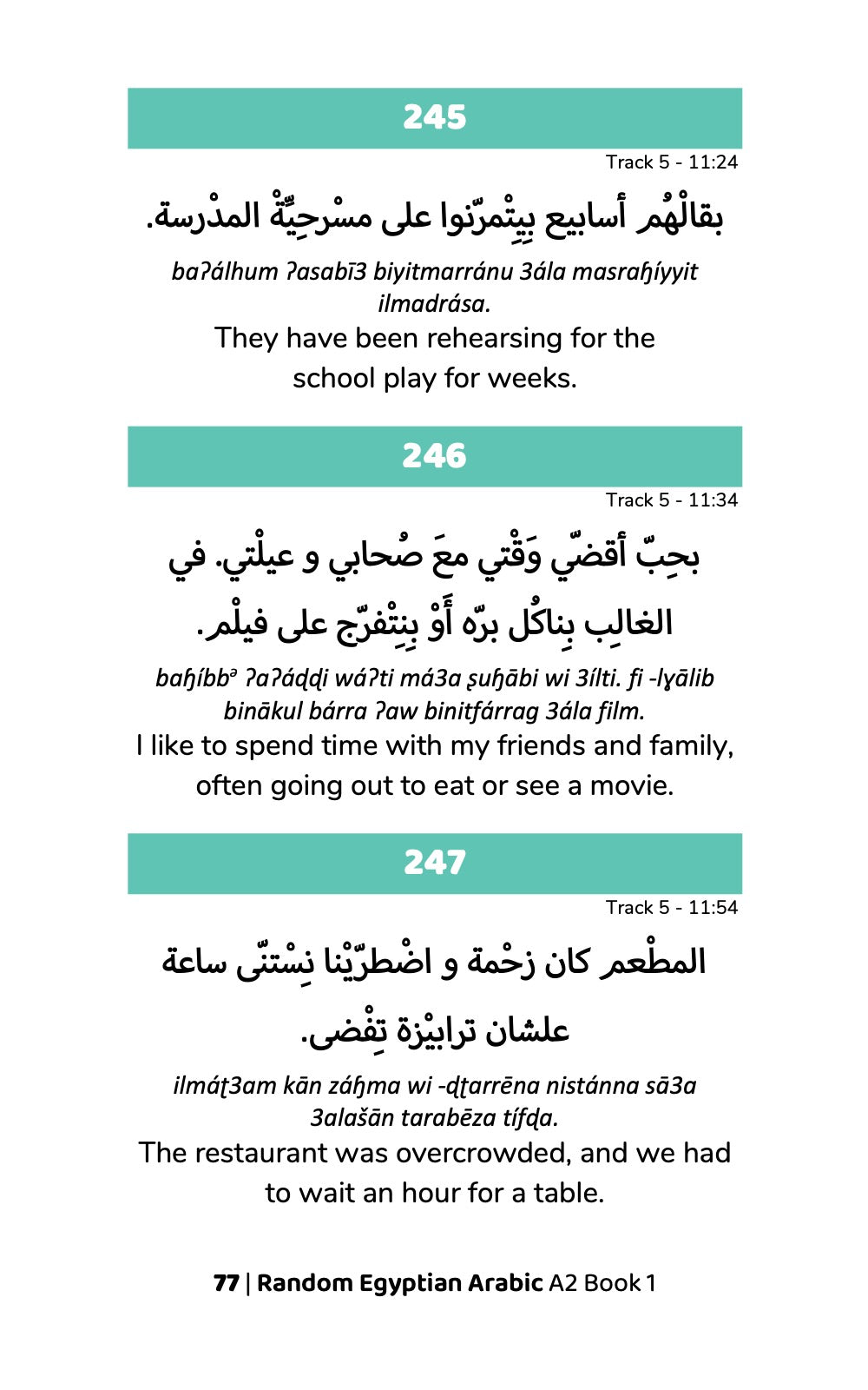 Random Egyptian Arabic A2 (Book 1)