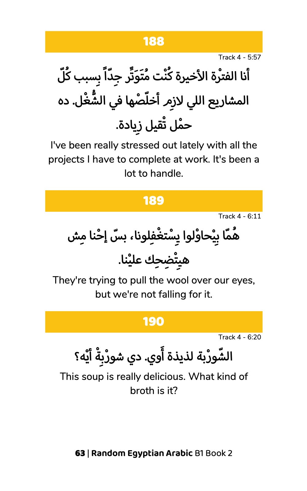 Random Egyptian Arabic B1 (Book 2)