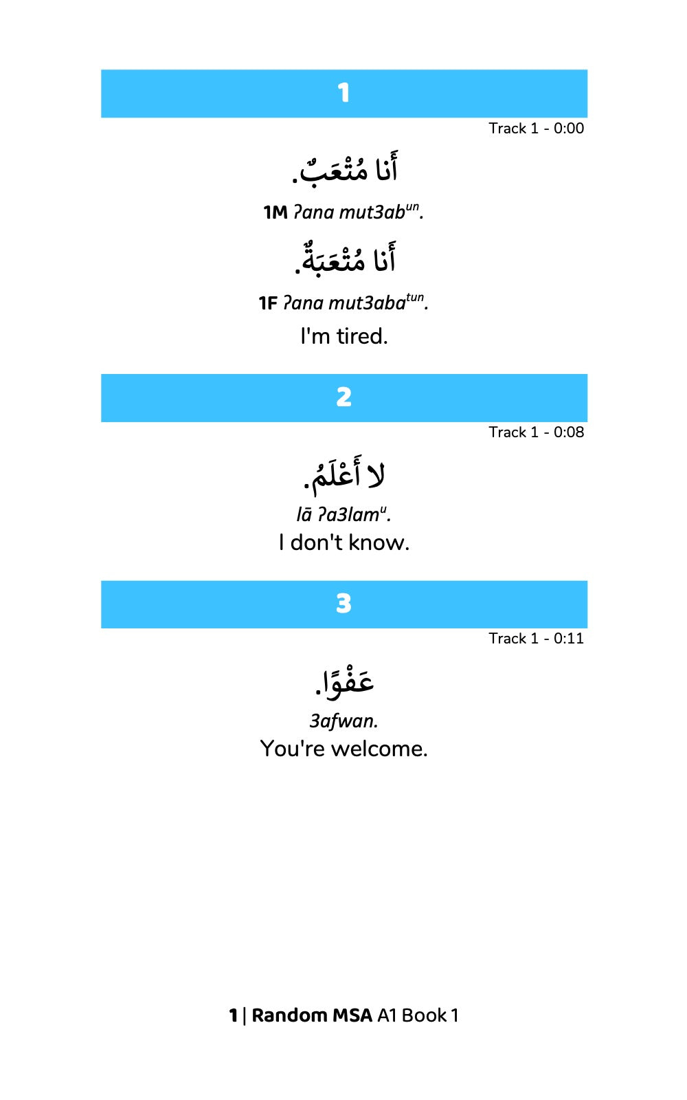 Random Modern Standard Arabic A1 (Book 1)