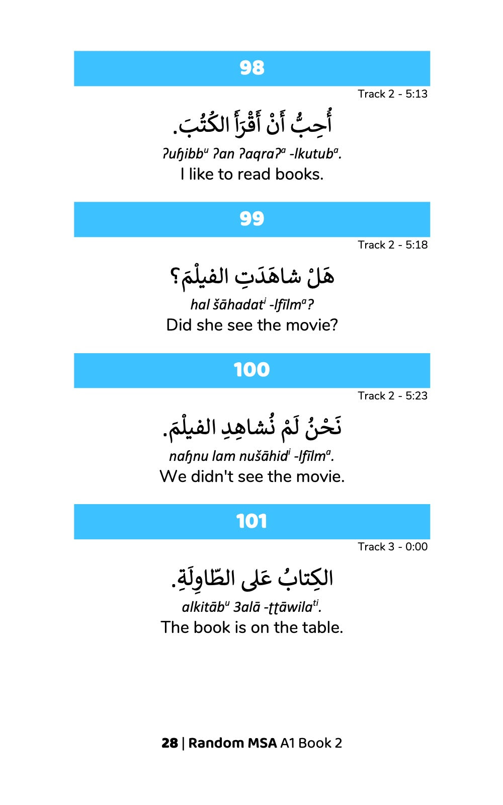 Random Modern Standard Arabic A1 (Book 2) - Lingualism