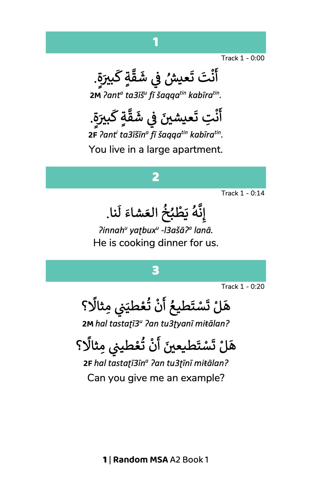 Random Modern Standard Arabic A2 (Book 1)