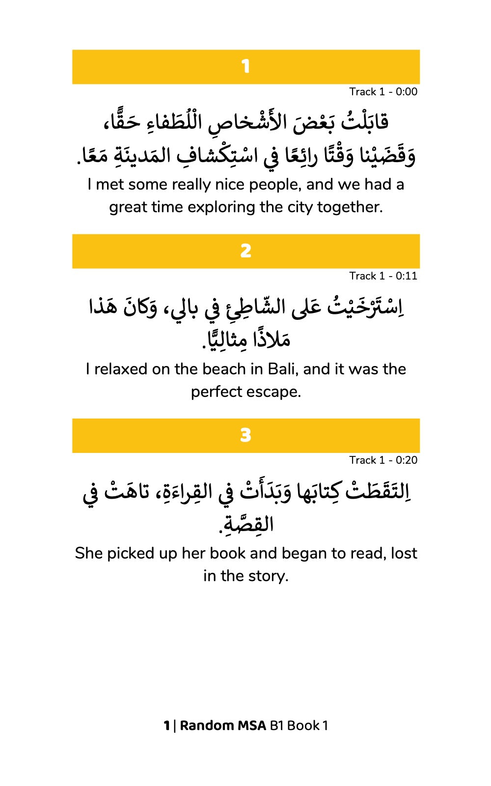 Random Modern Standard Arabic B1 (Book 1)