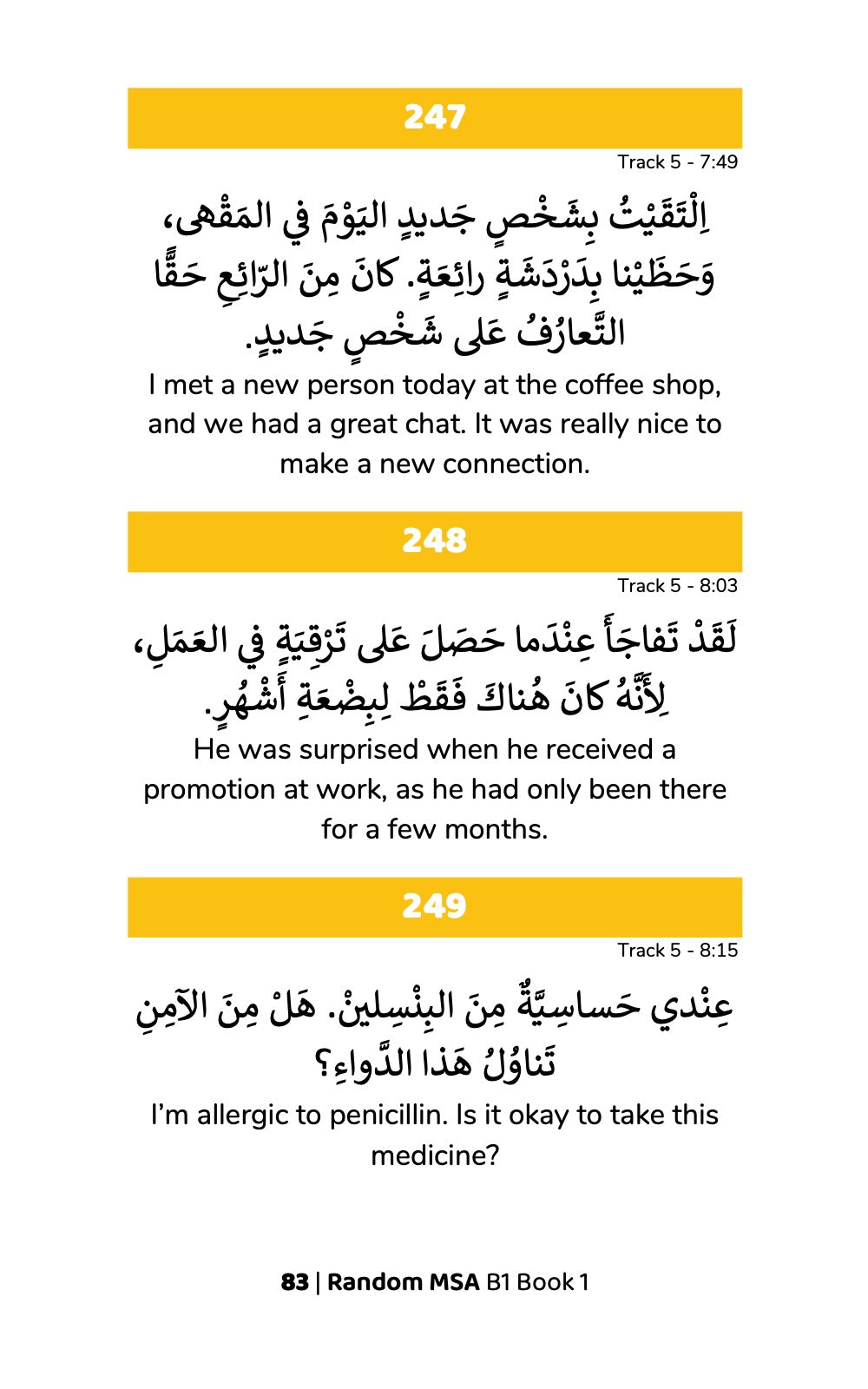 Random Modern Standard Arabic B1 (Book 1)