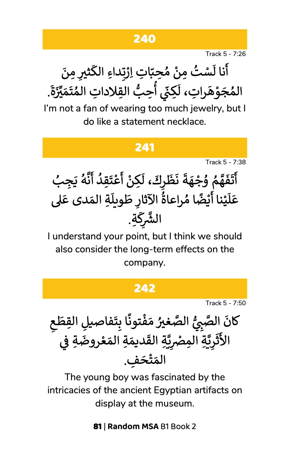 Random Modern Standard Arabic B1 (Book 2)