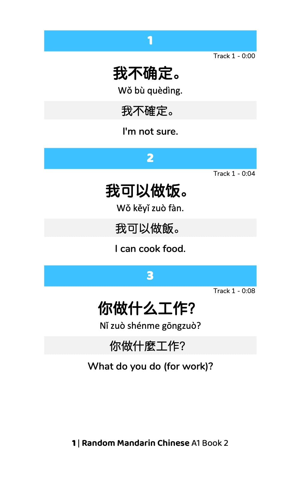 Random Mandarin Chinese A1 (Book 2)