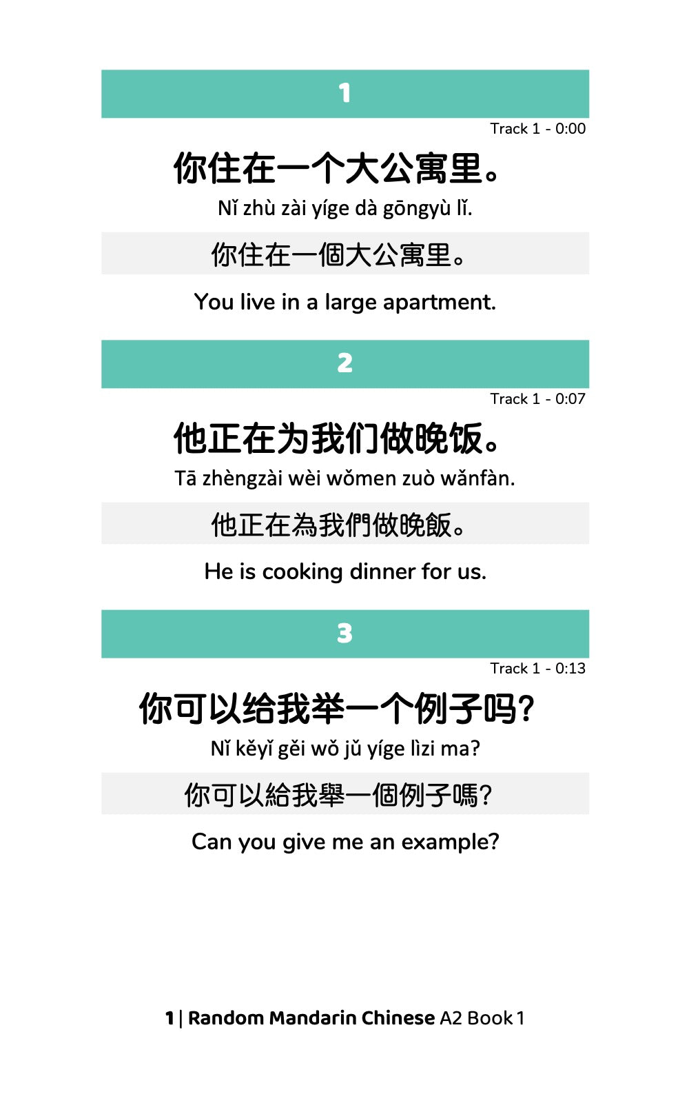 Random Mandarin Chinese A2 (Book 1)