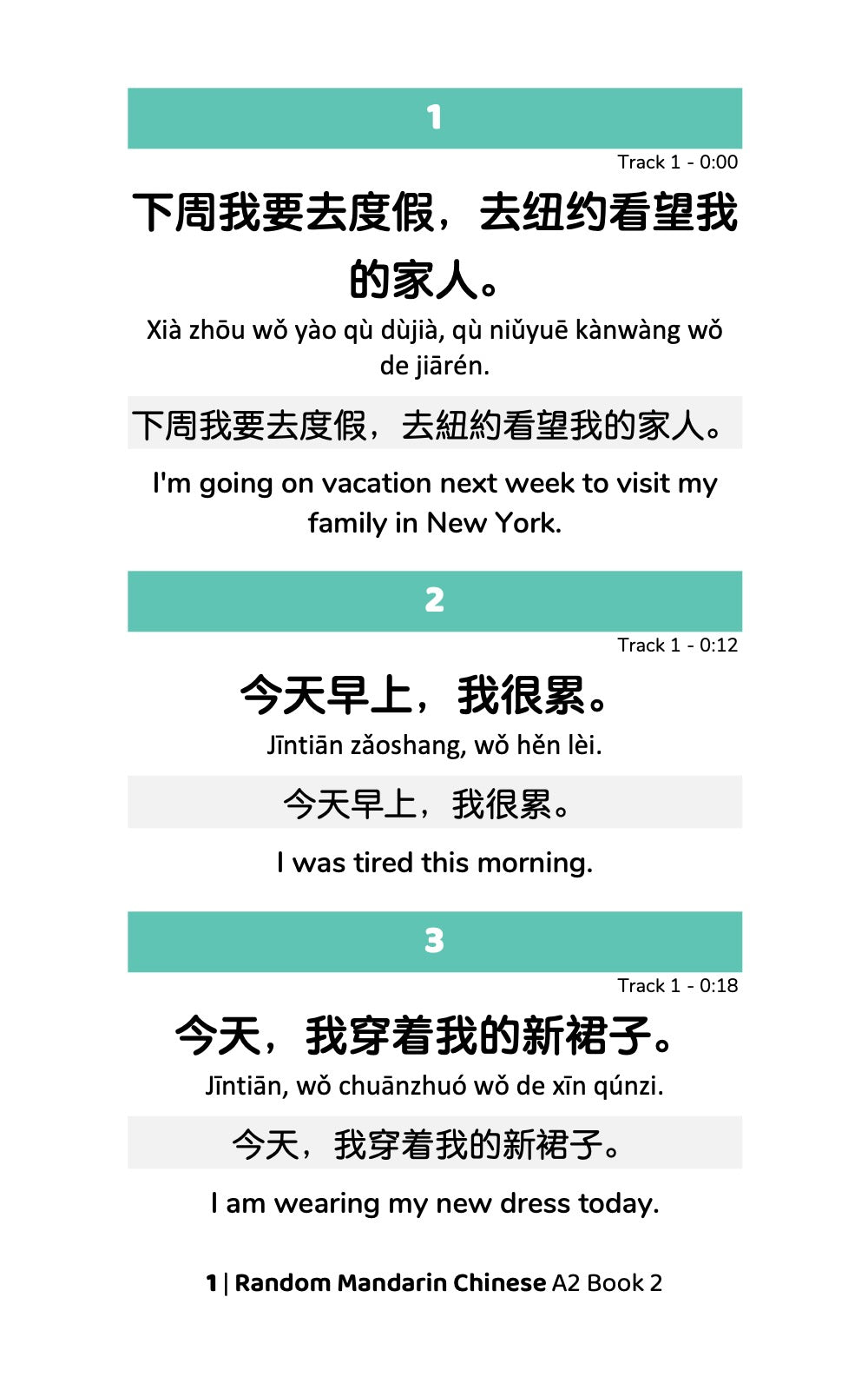 Random Mandarin Chinese A2 (Book 2)