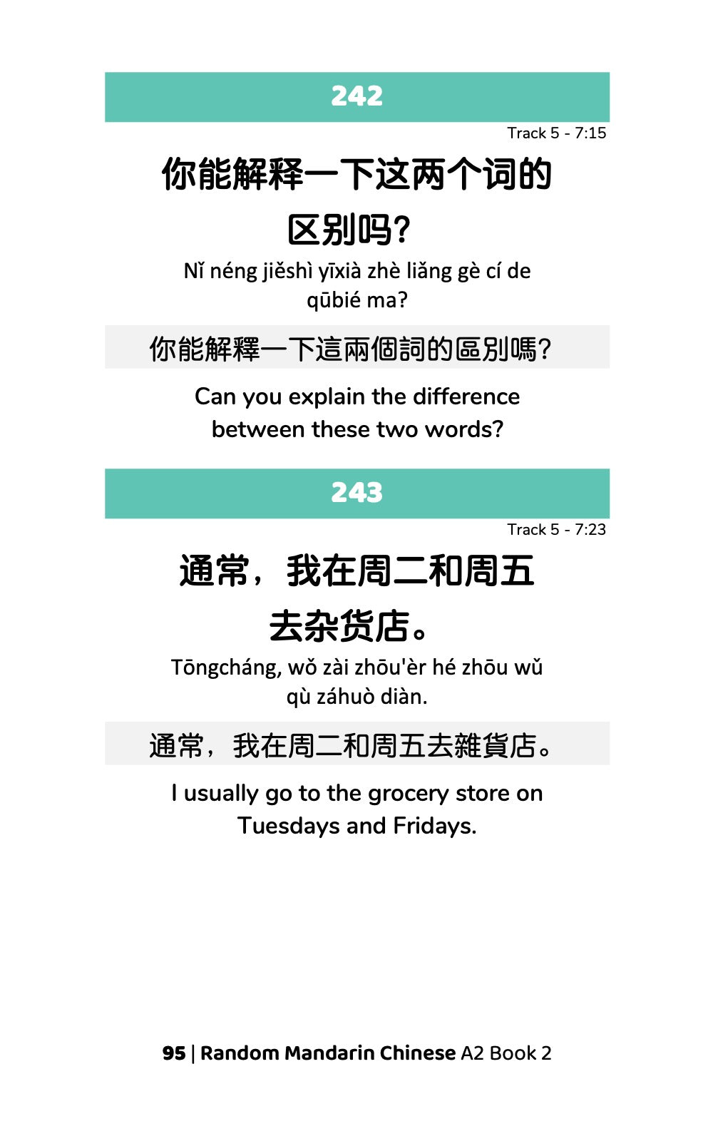 Random Mandarin Chinese A2 (Book 2)