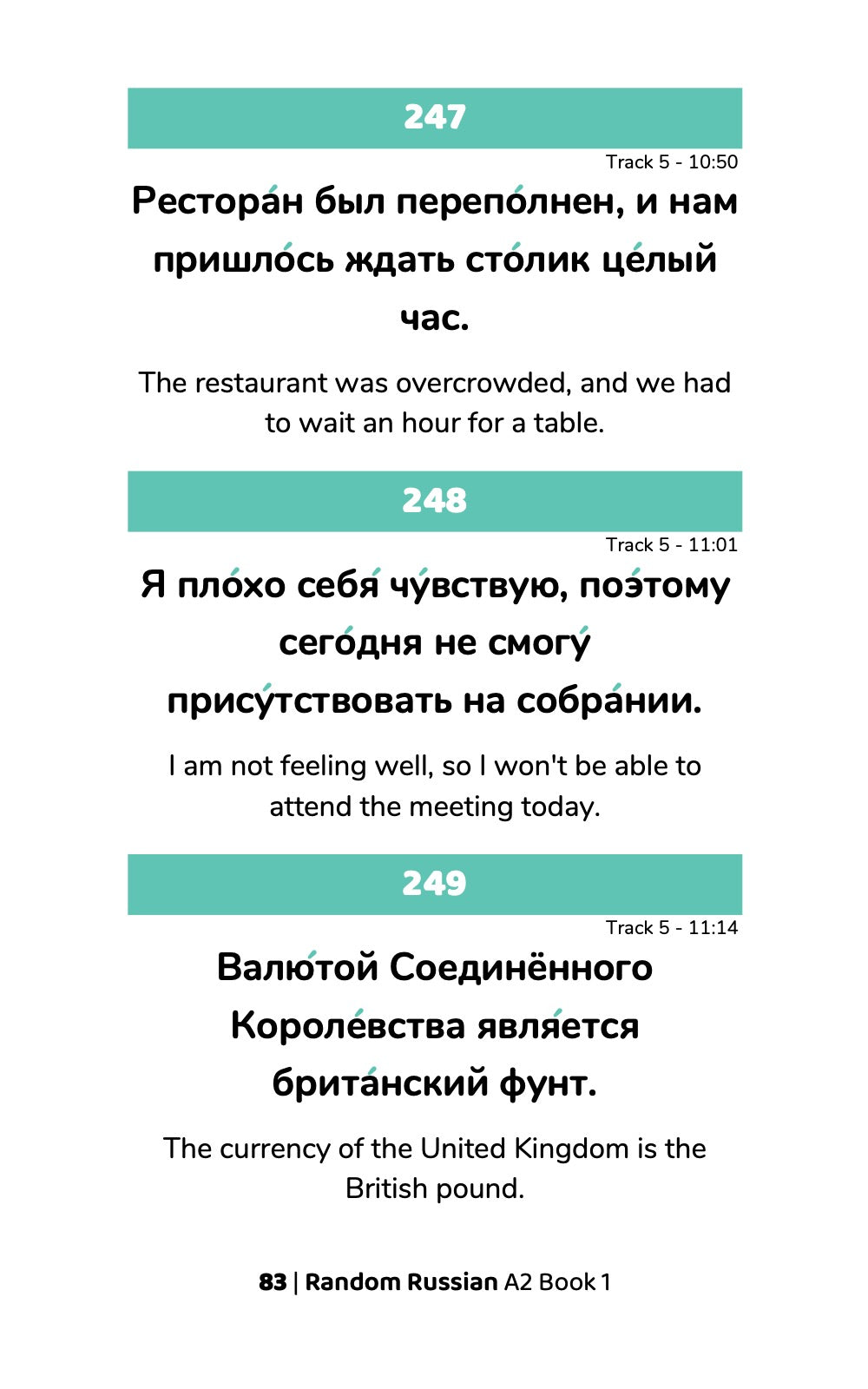 Random Russian A2 (Book 1)