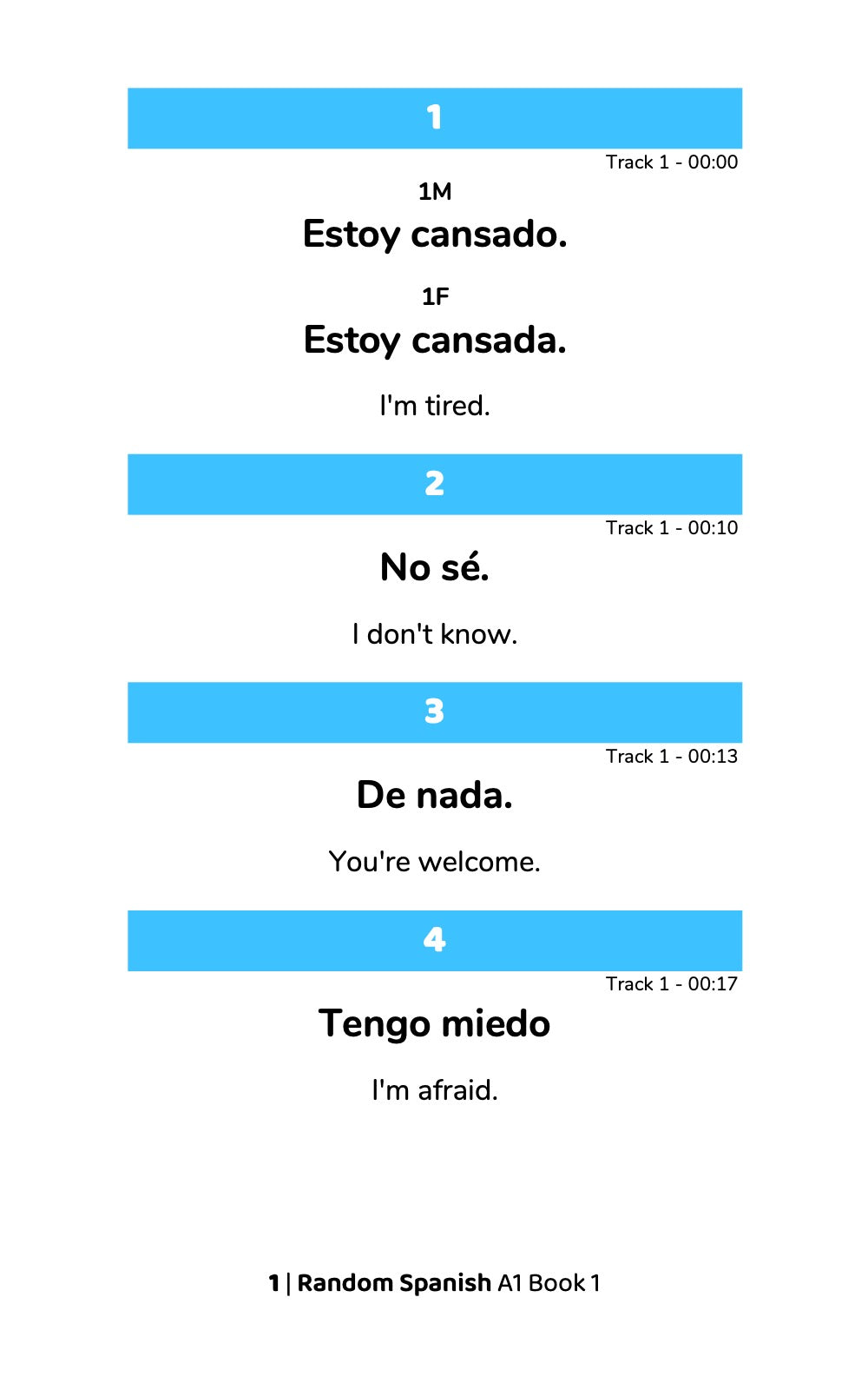 Random Spanish A1 (Book 1)