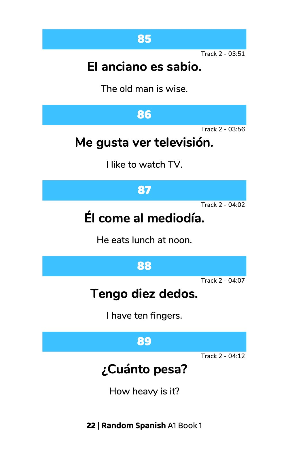 Random Spanish A1 (Book 1)