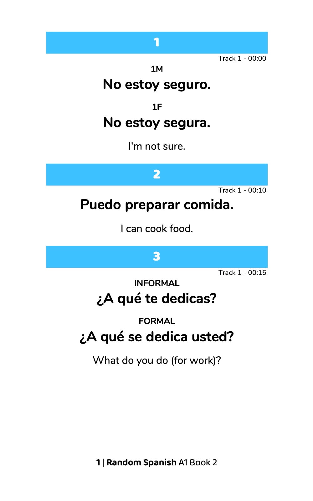 Random Spanish A1 (Book 2)