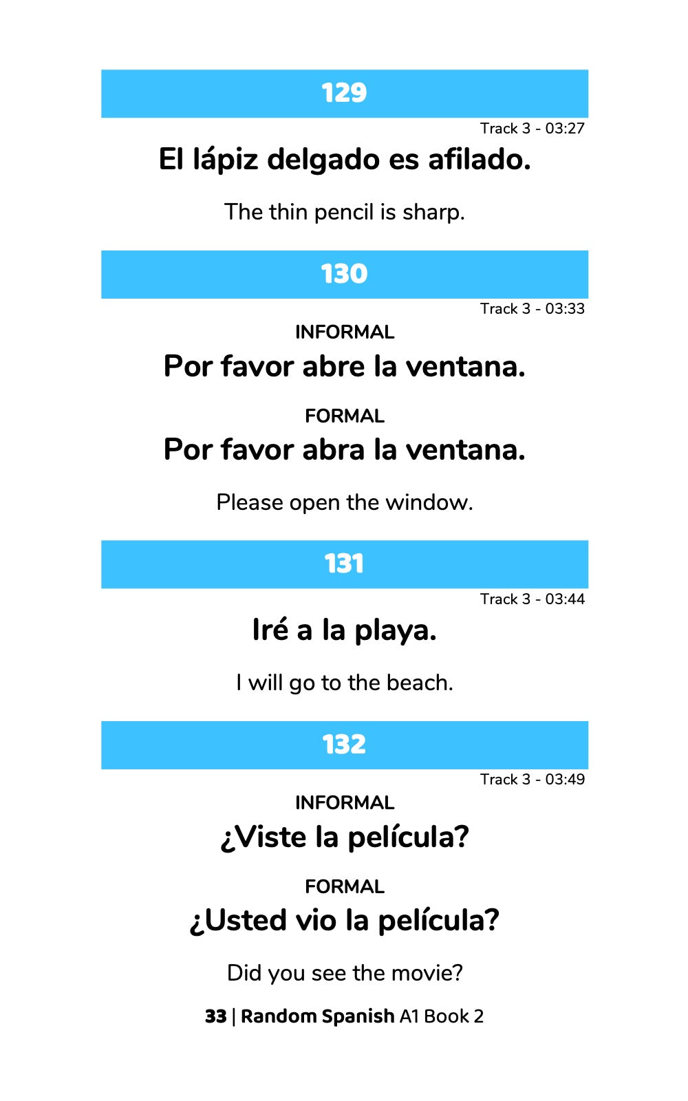 Random Spanish A1 (Book 2)