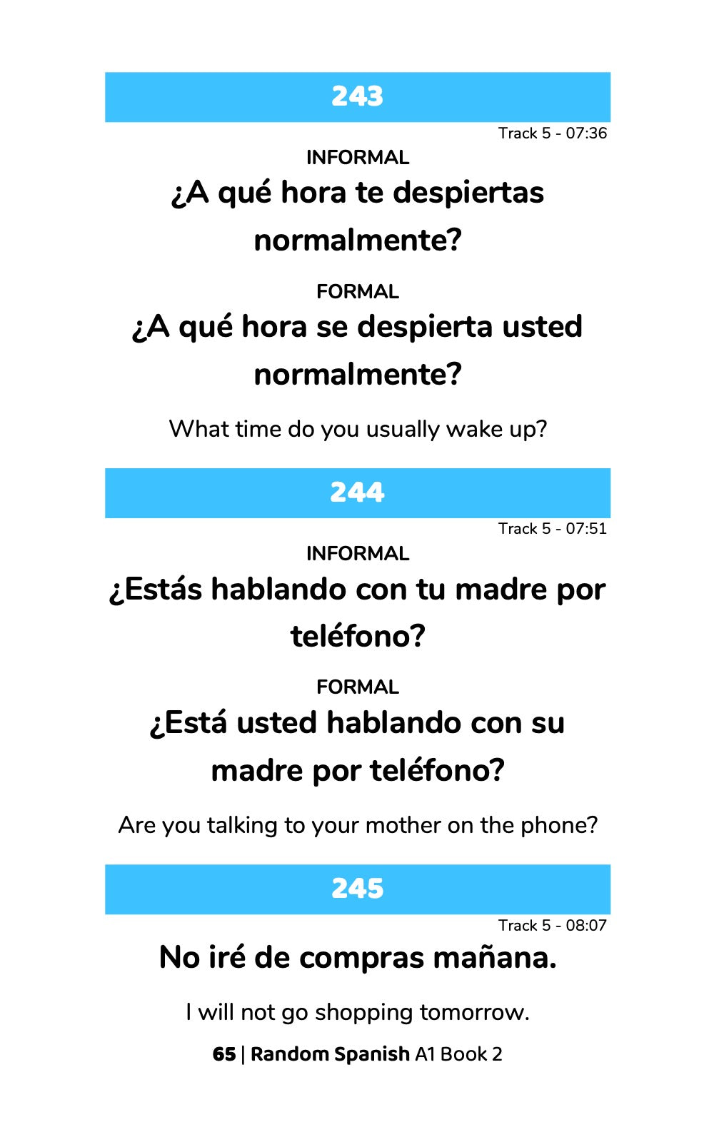 Random Spanish A1 (Book 2)