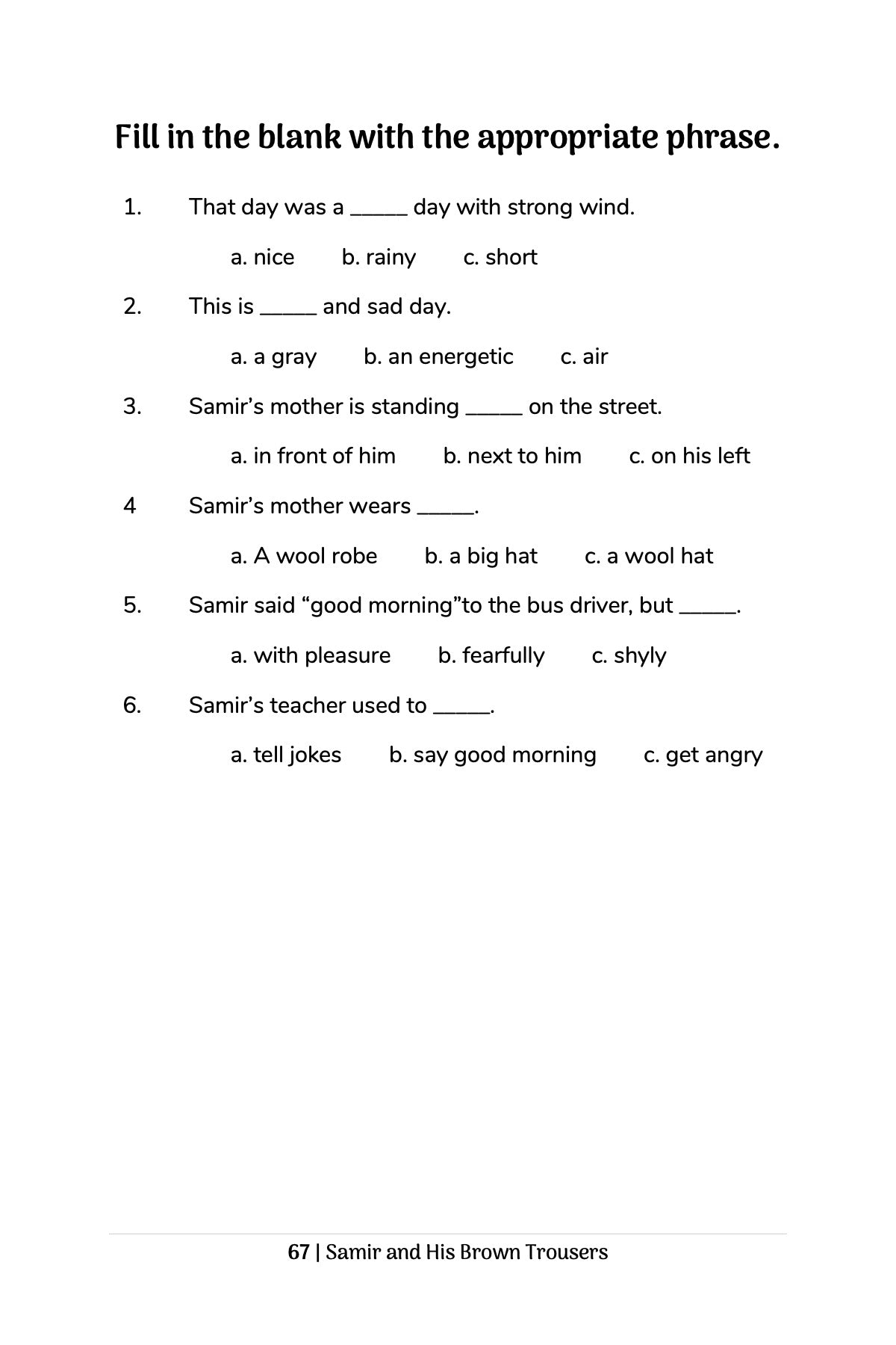 Samir and His Brown Trousers (Levantine Arabic)