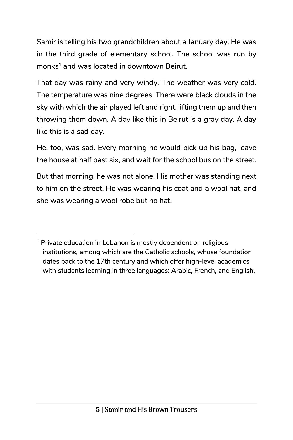 Samir and His Brown Trousers (Levantine Arabic)