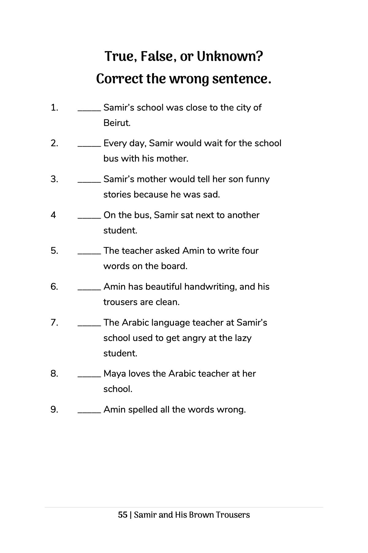 Samir and His Brown Trousers (Levantine Arabic)