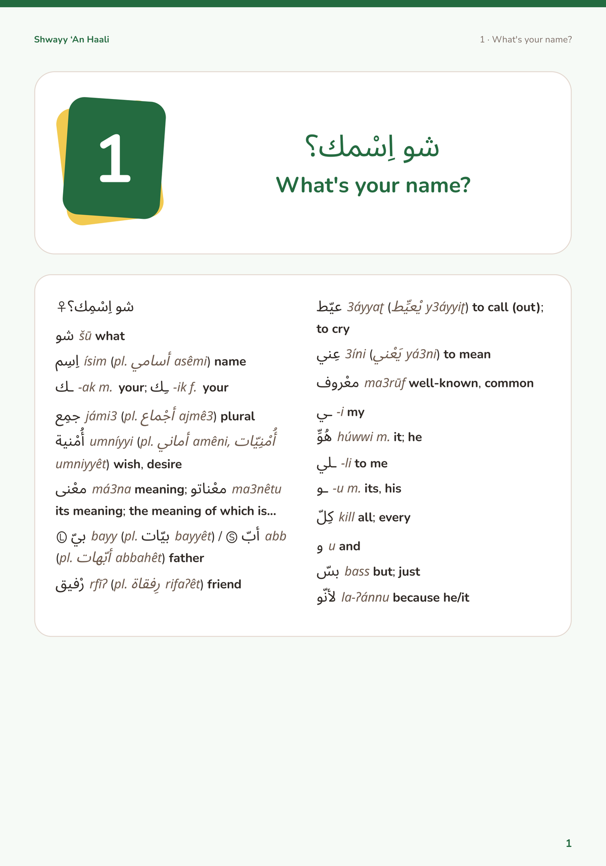 Shwayy ‘An Haali — interior page 1