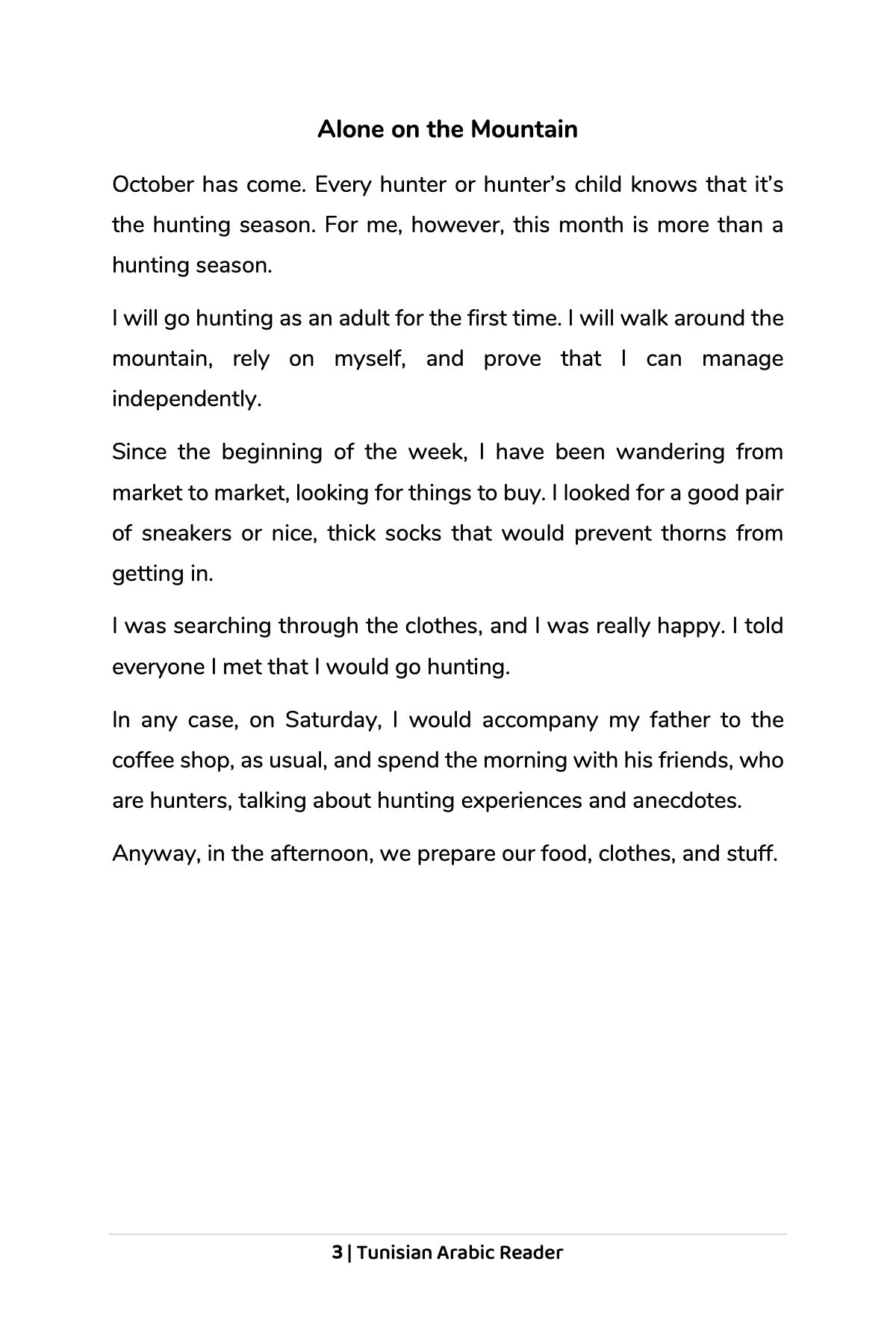 Alone on the Mountain (Tunisian)