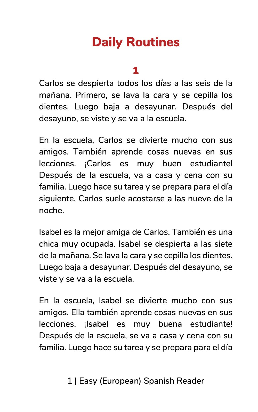 Easy (European) Spanish Reader