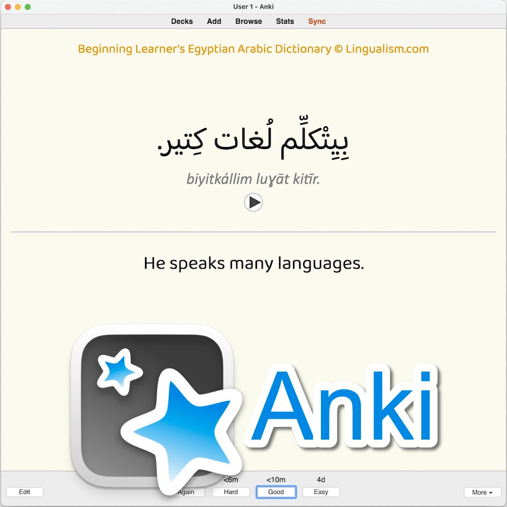 Beginning Learner's Egyptian Arabic Dictionary: Anki Flashcards