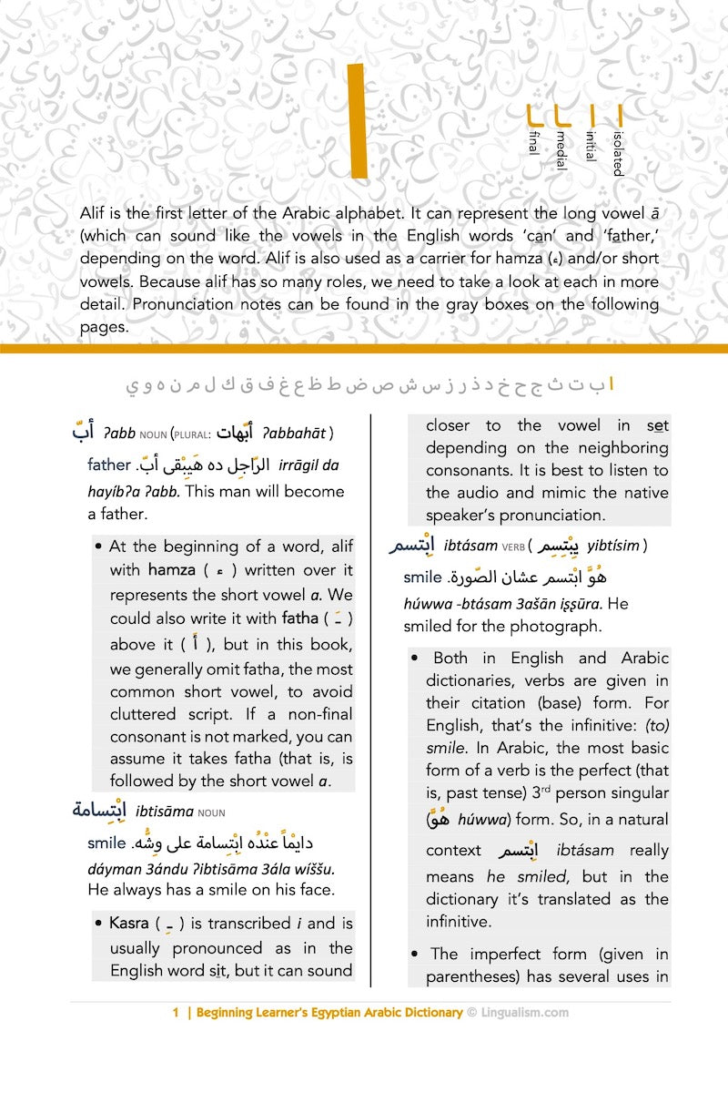 Beginning Learner's Egyptian Arabic Dictionary