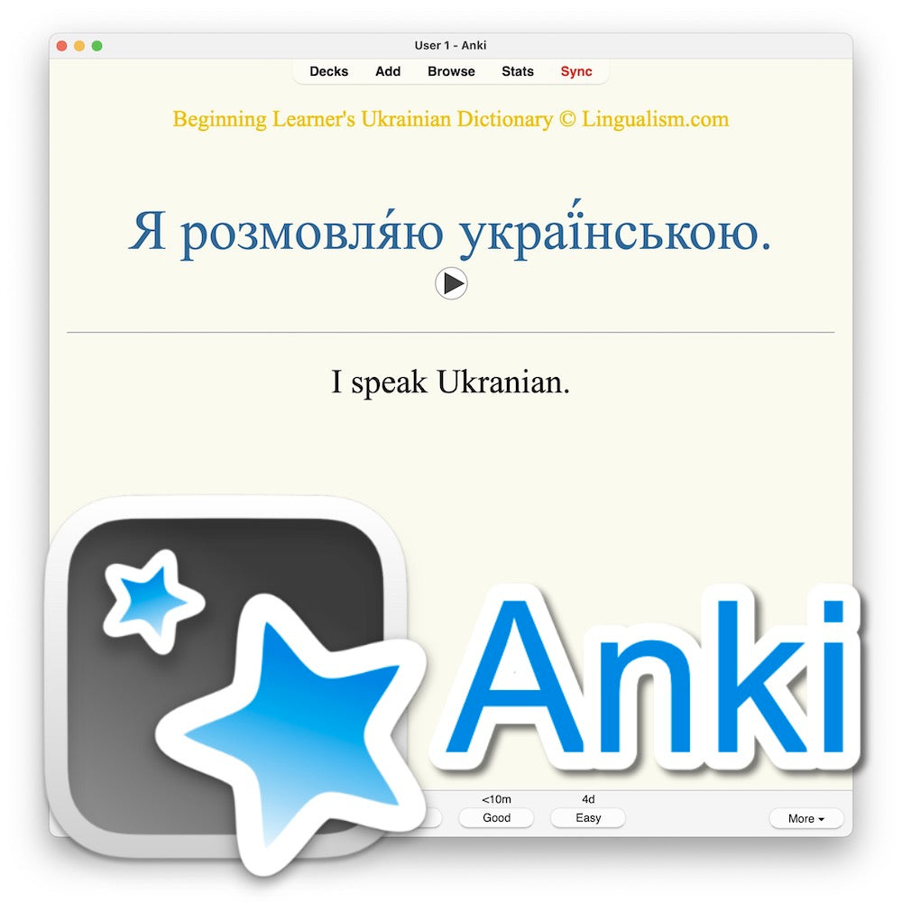 Beginning Learner's Ukrainian Dictionary: Anki Flashcards