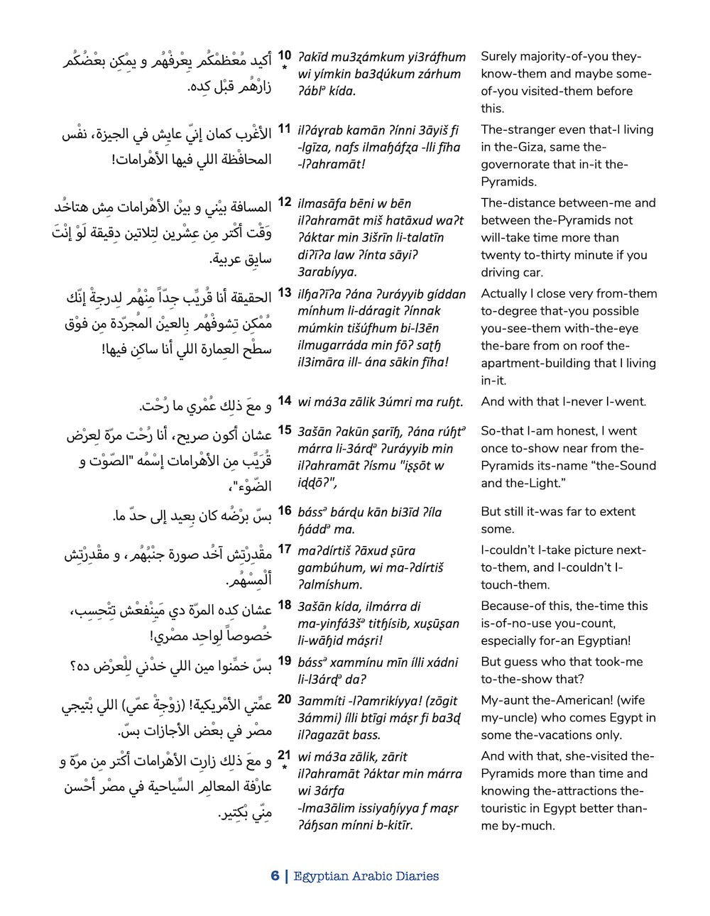 Egyptian Arabic Diaries