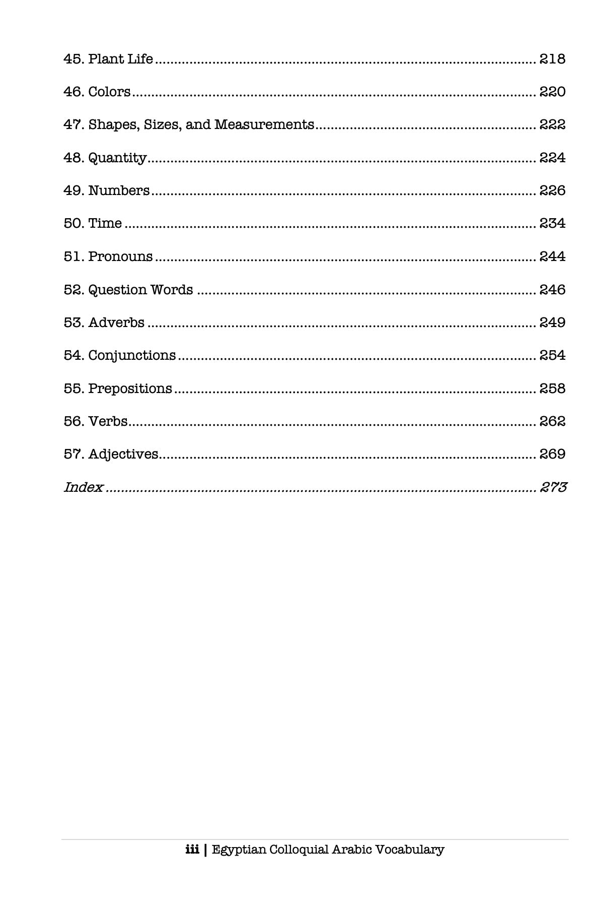 Egyptian Colloquial Arabic Vocabulary