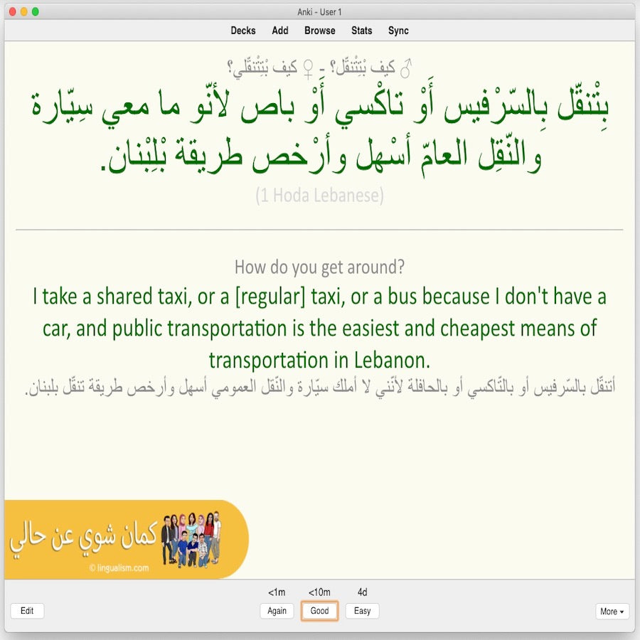 Kameen Shwayy 'An Haali: Anki Flashcards