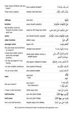 Levantine Colloquial Arabic Vocabulary