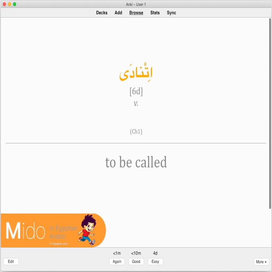 Mido in Egyptian Arabic: Anki Flashcards