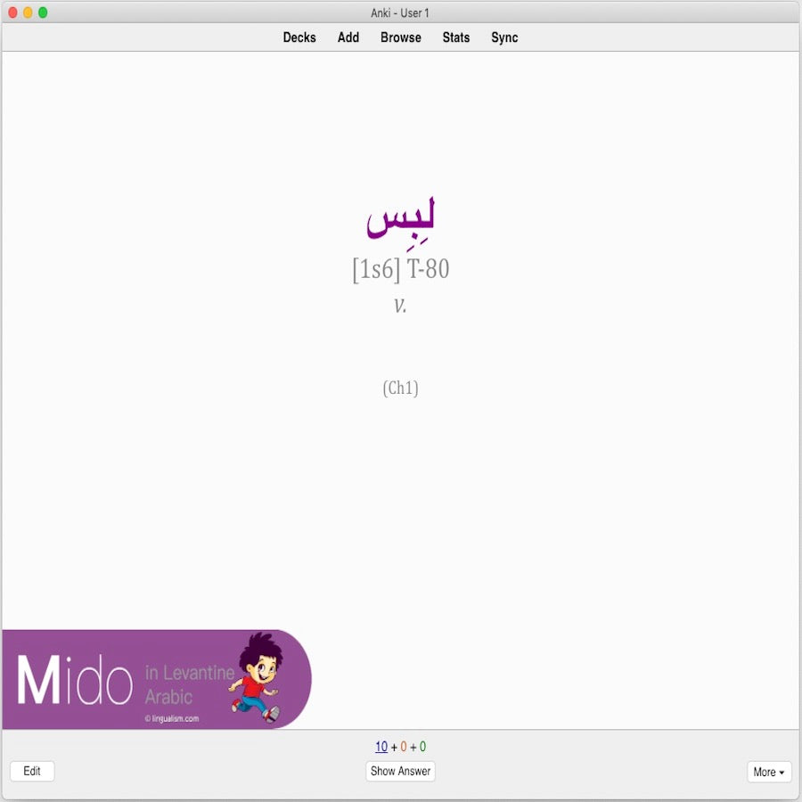 Mido in Levantine Arabic: Anki Flashcards