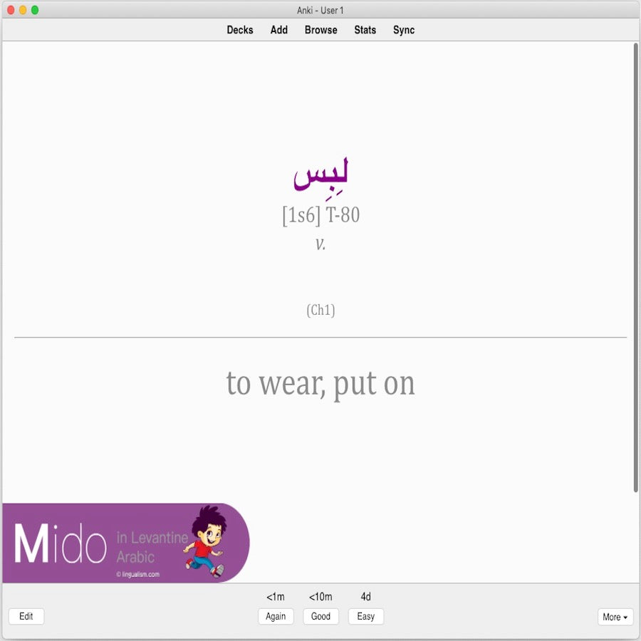 Mido in Levantine Arabic: Anki Flashcards