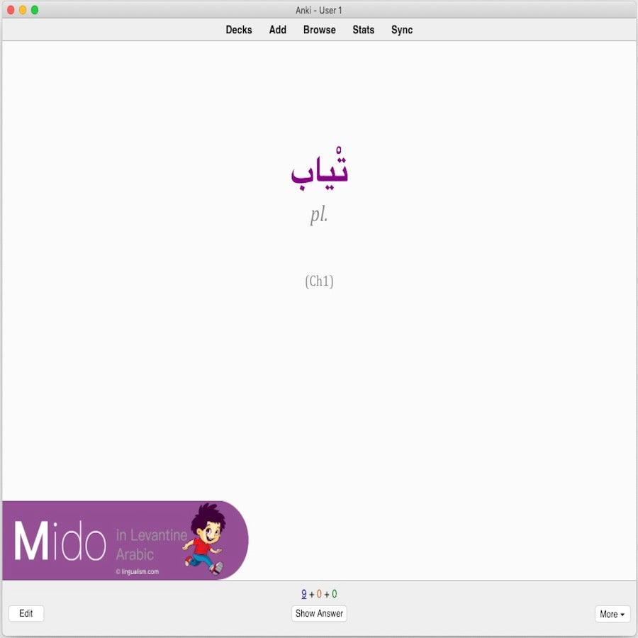 Mido in Levantine Arabic: Anki Flashcards
