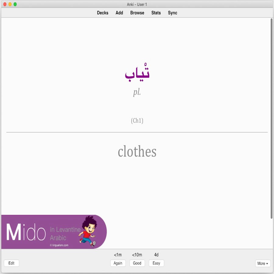 Mido in Levantine Arabic: Anki Flashcards