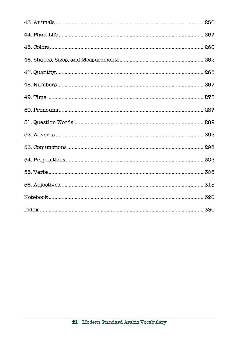 Modern Standard Arabic Vocabulary