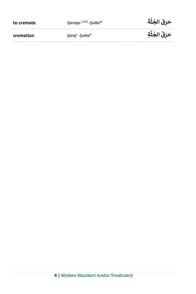 Modern Standard Arabic Vocabulary