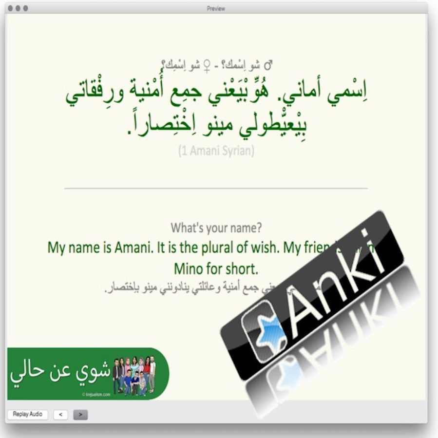Shwayy 'An Haali: Anki Flashcards