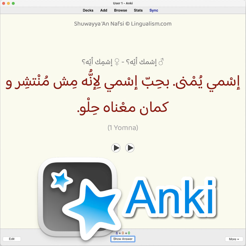 Shuwayya 'An Nafsi: Anki Flashcards