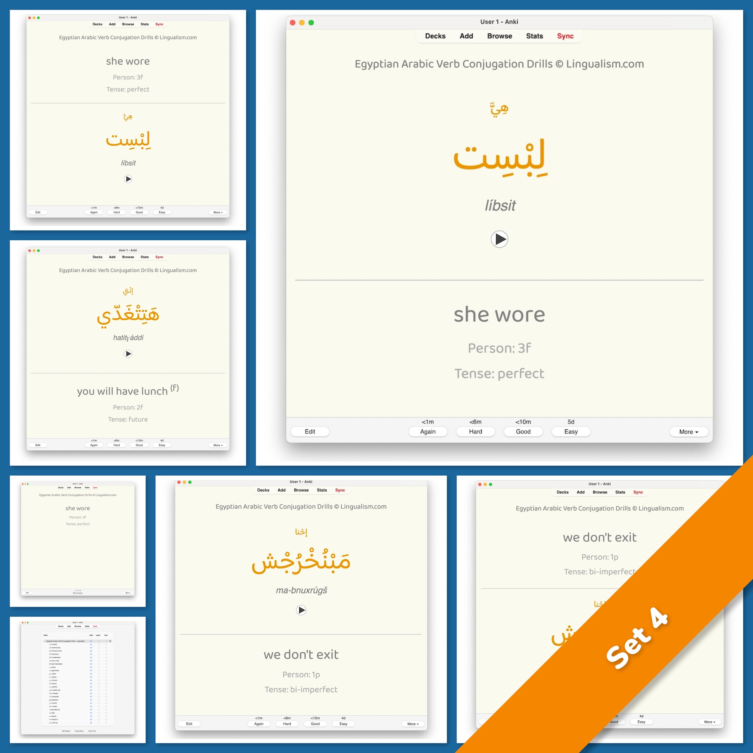 Egyptian Arabic Verb Conjugation Drills: Anki Flashcards