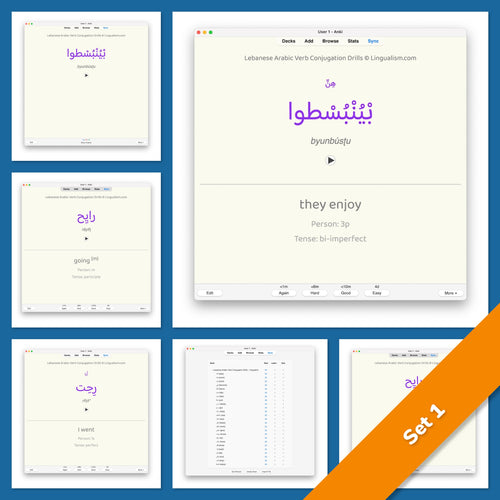 Lebanese Arabic Verb Conjugation Drills: Anki Flashcards